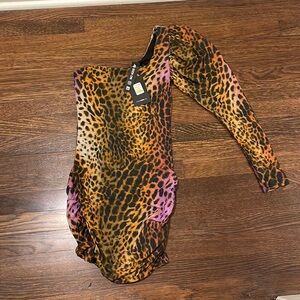 New with tags!!!! Cheetah Fashion nova dress one shoulder